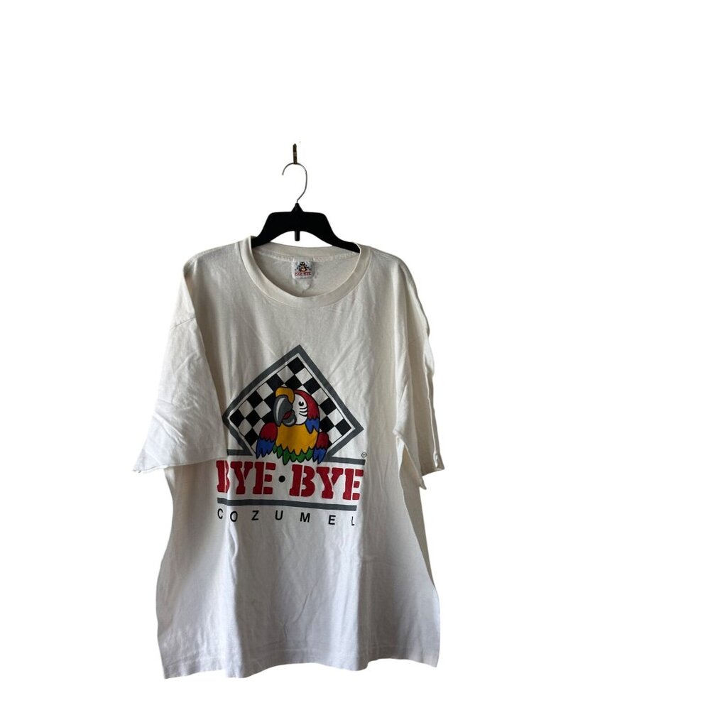 Vintage Single Stitch Bye Bye T-Shirt Cozumel Parrot 90s Retro Men Sz XL